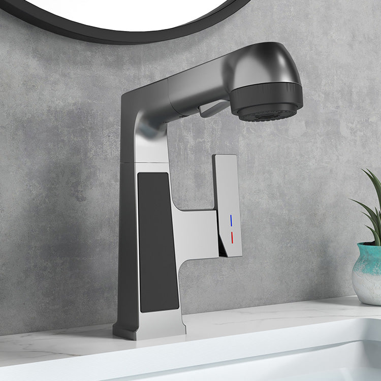 BowLift | Modern Sink Faucet Pull-Down Lever Handle Brass Faucet Bathroom