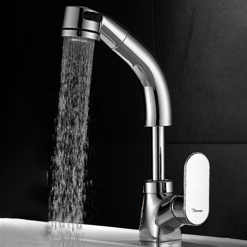 BowLift | Modern Sink Faucet Pull-Down Lever Handle Brass Faucet Bathroom