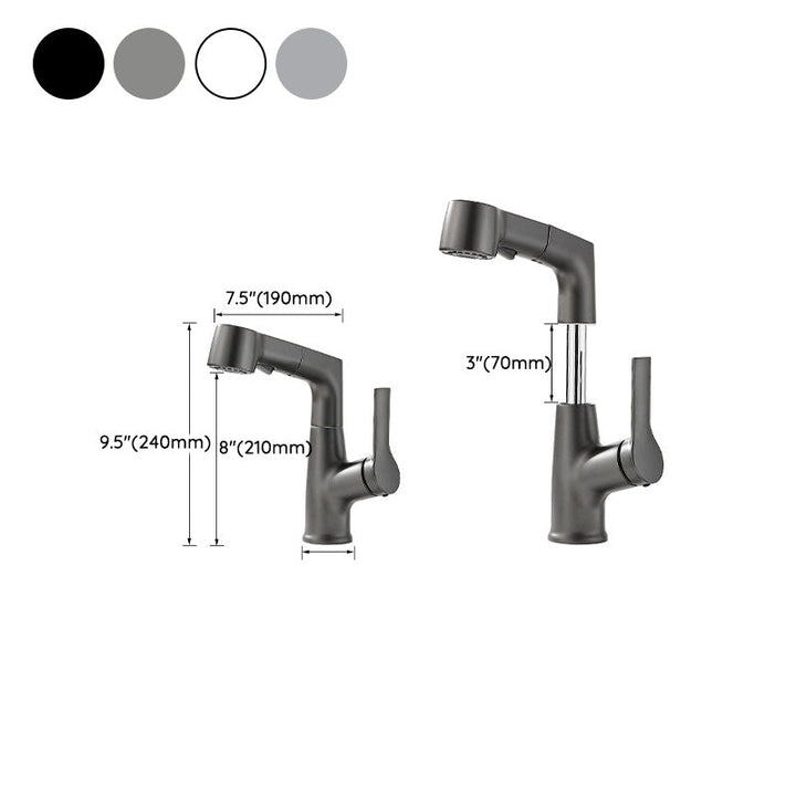 BowLift | Modern Sink Faucet Pull-Down Lever Handle Brass Faucet Bathroom