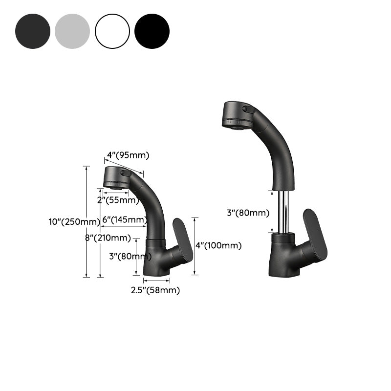 BowLift | Modern Sink Faucet Pull-Down Lever Handle Brass Faucet Bathroom
