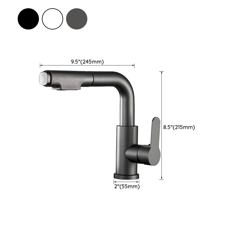BowLift | Modern Sink Faucet Pull-Down Lever Handle Brass Faucet Bathroom