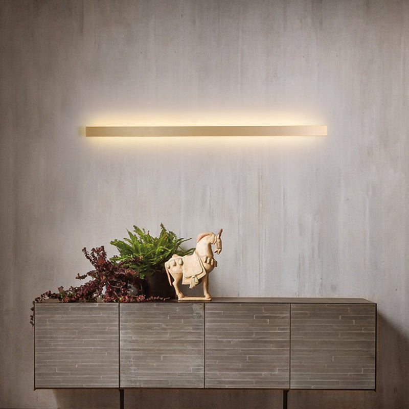 BowLift | Simple linear wall lamp metal LED staircase wall light in gold, white/warm/natural light