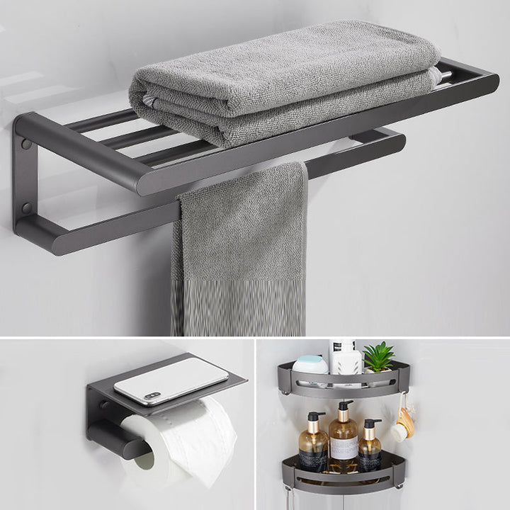 BowLift | Modern Gray Bathroom Accessory As a Single Piece or As a Set Made of Metal