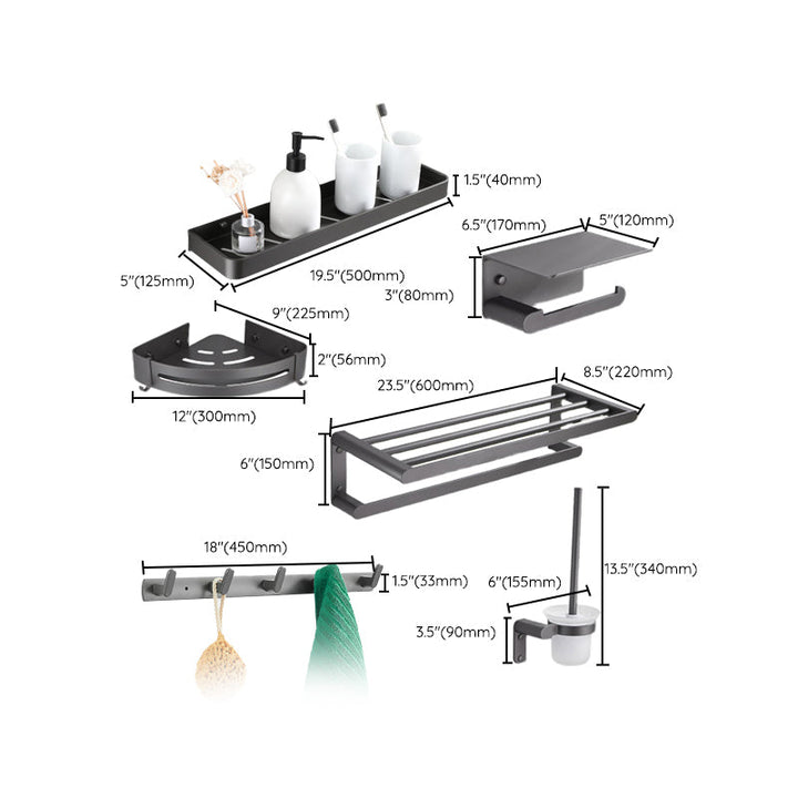 BowLift | Modern Gray Bathroom Accessory As a Single Piece or As a Set Made of Metal