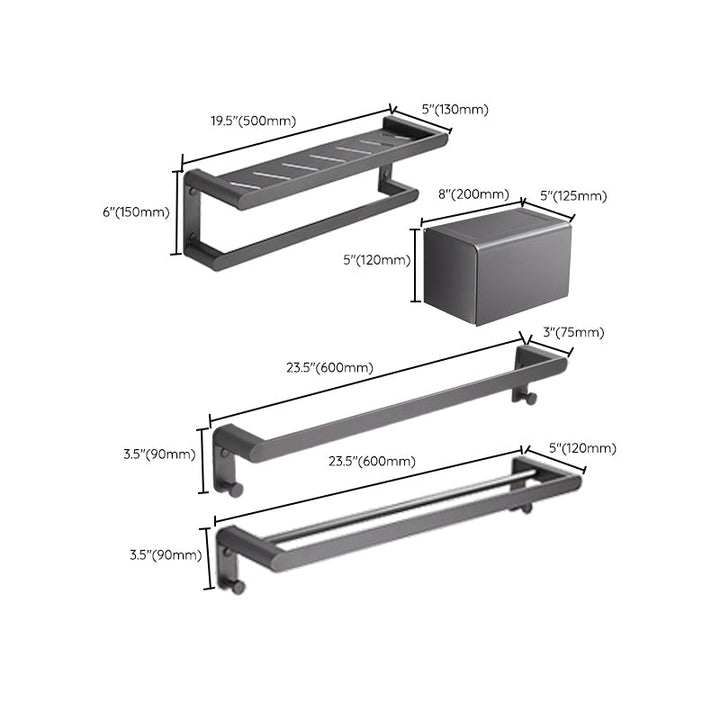 BowLift | Modern Gray Bathroom Accessory as Individual Piece or as Set Made of Metal