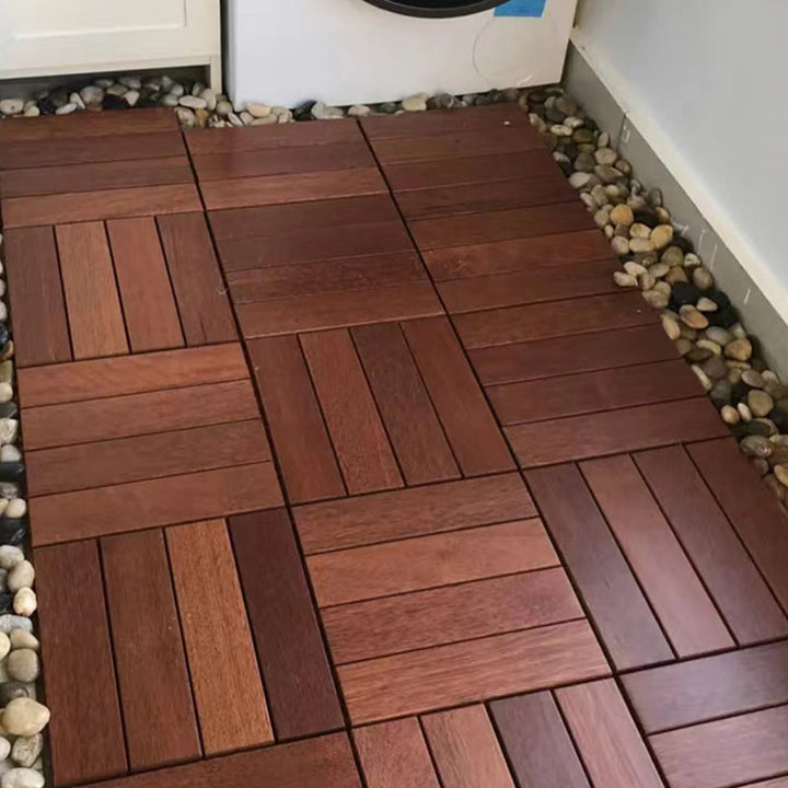 BowLift | 4-Slat Wood Deck/Patio Floor Tiles Interlocking Installation Floor Tiles