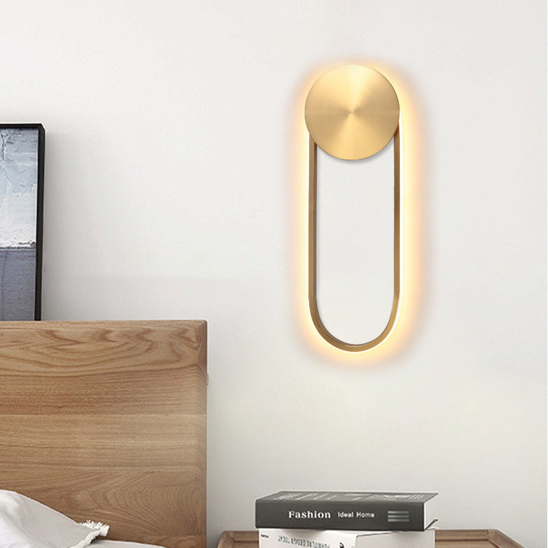 BowLift | Brass Arch Shape Wall Light Postmodern LED Metal Wall Mounted Lamp for Bedroom