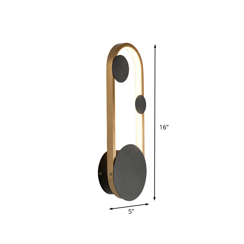 BowLift | Metallic Arch Wall Sconces Lighting Post-Modern LED Wall Lamp Light in Black and Gold, Warm/White Light