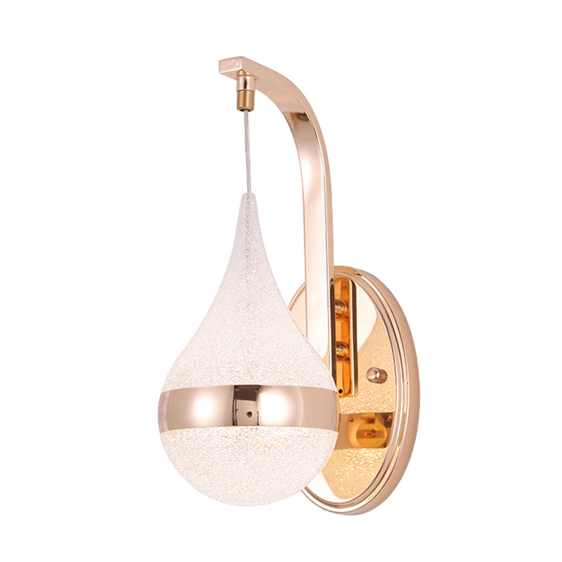 BowLift | Acrylic Water Drop Wall Light Modernism LED Wall Lamp with Gold Backplate