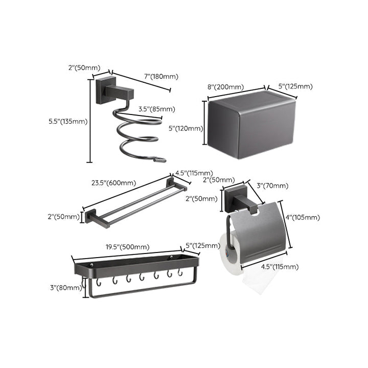 BowLift | Contemporary bathroom accessories single piece or in a set made of gray metal
