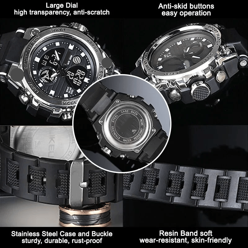 BowLift | Sporty Dual-Display Mode Multifunctional Waterproof Luminous Men's Wristwatch