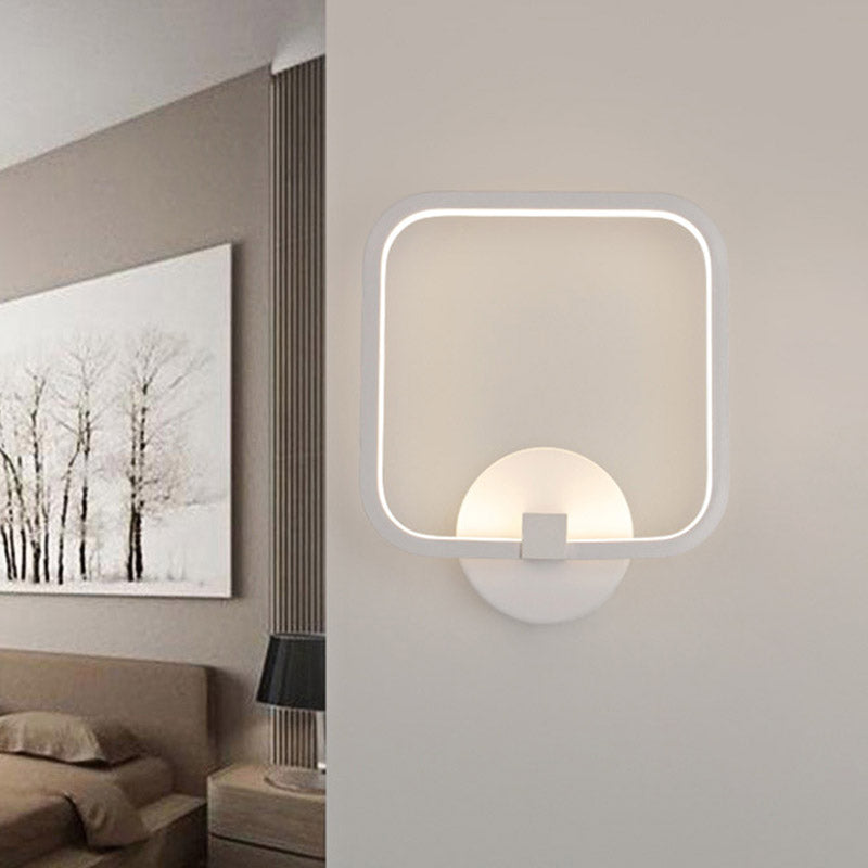 BowLift | LED Nightstand Wall Light Simple White Wall Light with Square Acrylic Shade in White/Warm/Natural Light