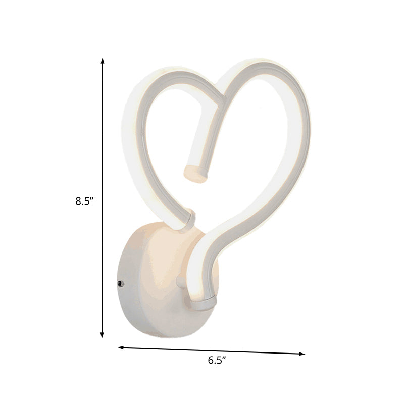 BowLift | Acrylic Heart-shaped Wall Light Decor Contemporary LED White Wall Lamp in Warm/White Light