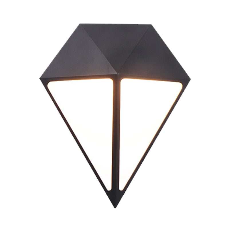BowLift | Modernist Diamond Wall Light Metallic LED Stair Wall Mount Lamp in Black, White/Warm/Natural Light