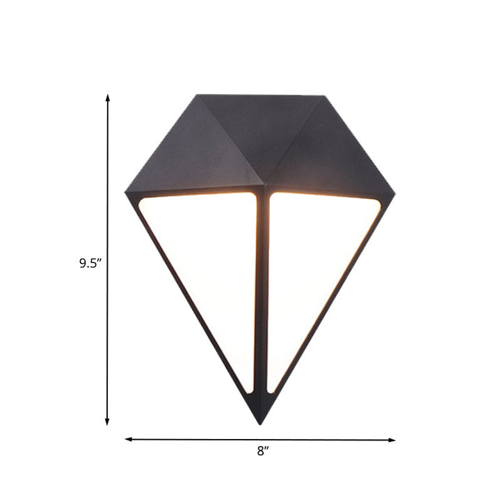 BowLift | Modernist Diamond Wall Light Metallic LED Stair Wall Mount Lamp in Black, White/Warm/Natural Light