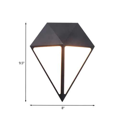 BowLift | Modernist Diamond Wall Light Metallic LED Stair Wall Mount Lamp in Black, White/Warm/Natural Light