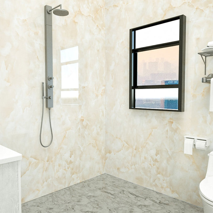 BowLift | Marbleing Water-repellent Tile PVC Single Peel and Stick Tile for Bathroom Back Wall