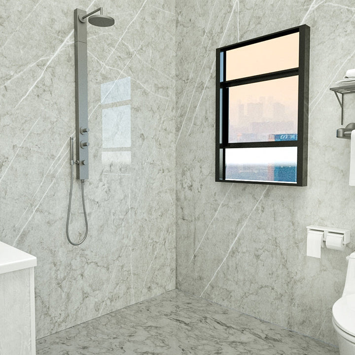 BowLift | Marbleing Water-repellent Tile PVC Single Peel-and-stick Tile for Bathroom Back Wall