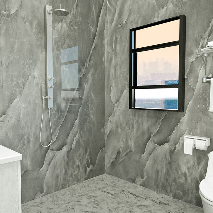 BowLift | Marbleing Water-repellent Tile PVC Single Peel-and-stick Tile for Bathroom Back Wall