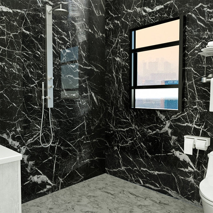 BowLift | Marbleing Water-repellent Tile PVC Single Peel-and-stick Tile for Bathroom Back Wall