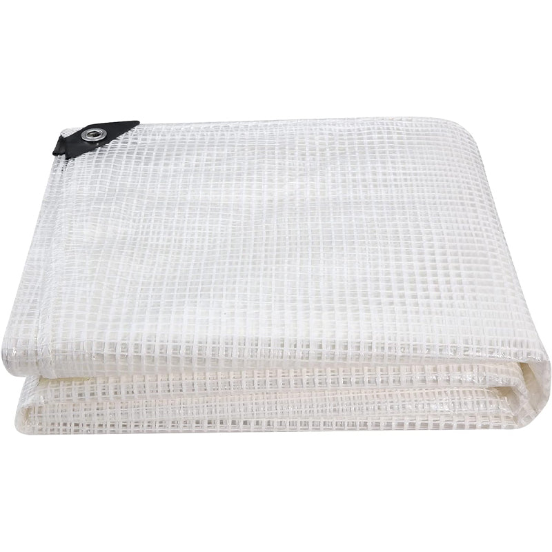 BowLift | 14 Mil Poly Tarp 12x16 ft Clear Greenhouse Tarp UV Resistant Waterproof Poly Tarp with Grommets
