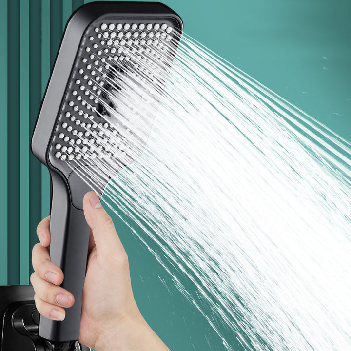 BowLift | Modern Rectangular Hand Shower in Black 3 Spray Wall Mounted Hand Shower