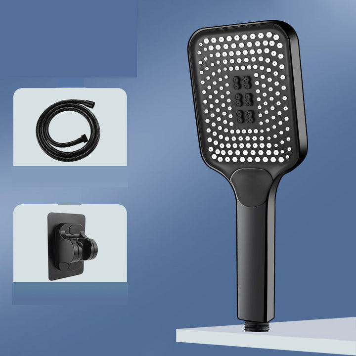 BowLift | Modern Rectangular Hand Shower in Black 3 Spray Wall Mounted Hand Shower