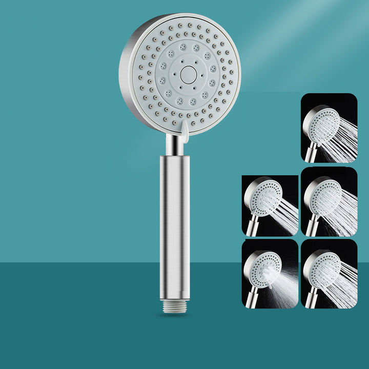 BowLift | Round self-cleaning handheld shower adjustable spray pattern stainless steel hand shower