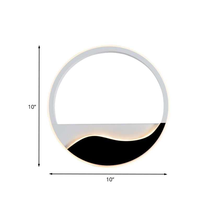 BowLift | Acrylic Ring Wall Light Minimalistic White and Black LED Wall Mounted Lamp in White/Warm Light