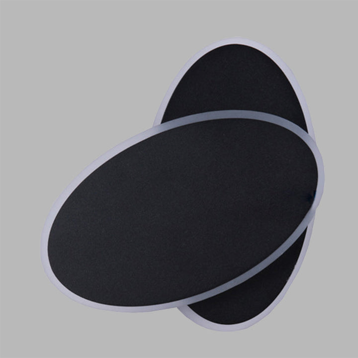 BowLift | Modern LED Wall Lamp White/Black Finish Double Oval Wall Light with Acrylic Shade in Warm/White Light