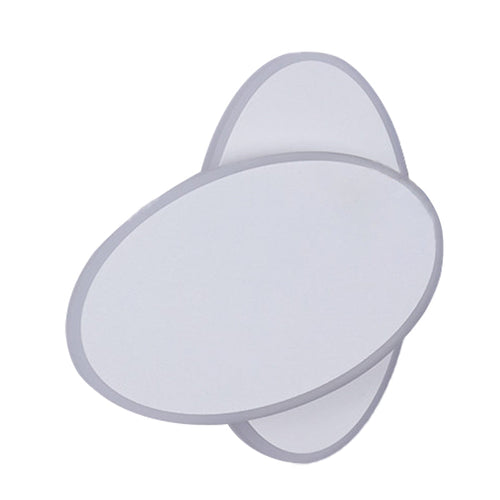 BowLift | Modern LED Wall Lamp White/Black Finish Double Oval Wall Light with Acrylic Shade in Warm/White Light
