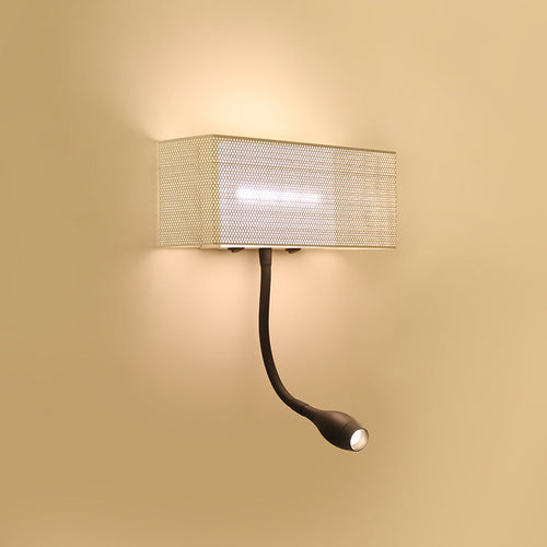 BowLift | Metallic Mesh Rectangular Built-in Wall Lamp Modernism LED Wall Light in White with Rotatable Design
