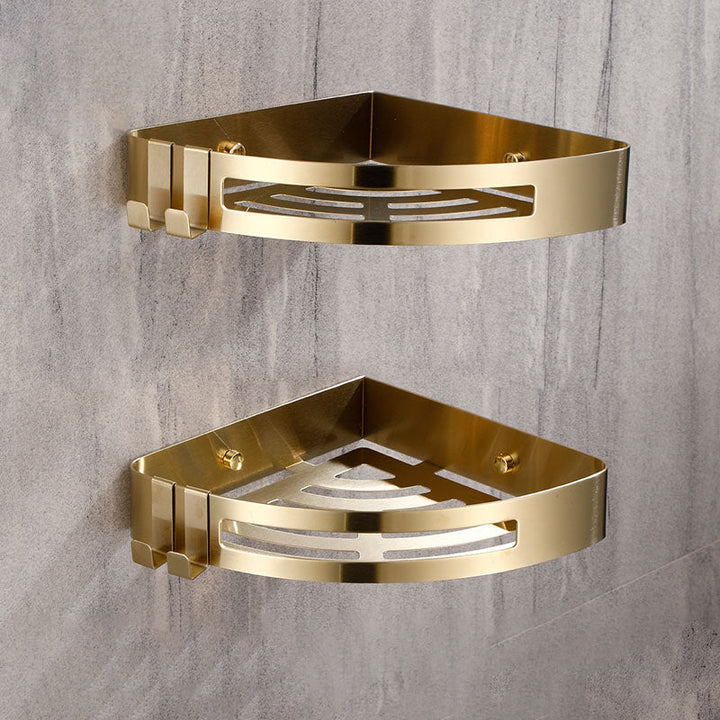 BowLift | Modern Gold/Silver 3-piece Bathroom Accessories Set, Bath Shelf