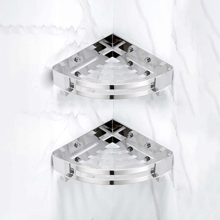BowLift | Modern Gold/Silver 3-piece Bathroom Accessories Set, Bath Shelf
