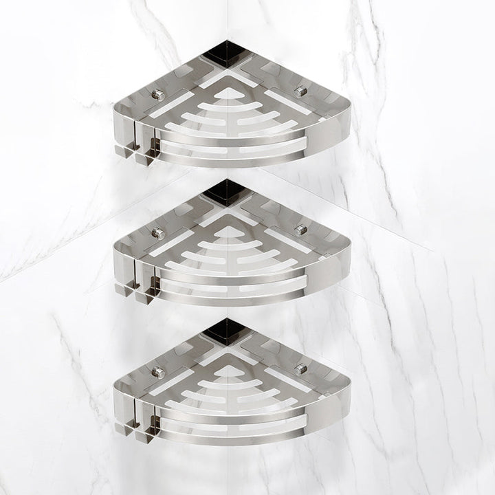 BowLift | Modern Gold/Silver 3-piece Bathroom Accessories Set, Bath Shelf