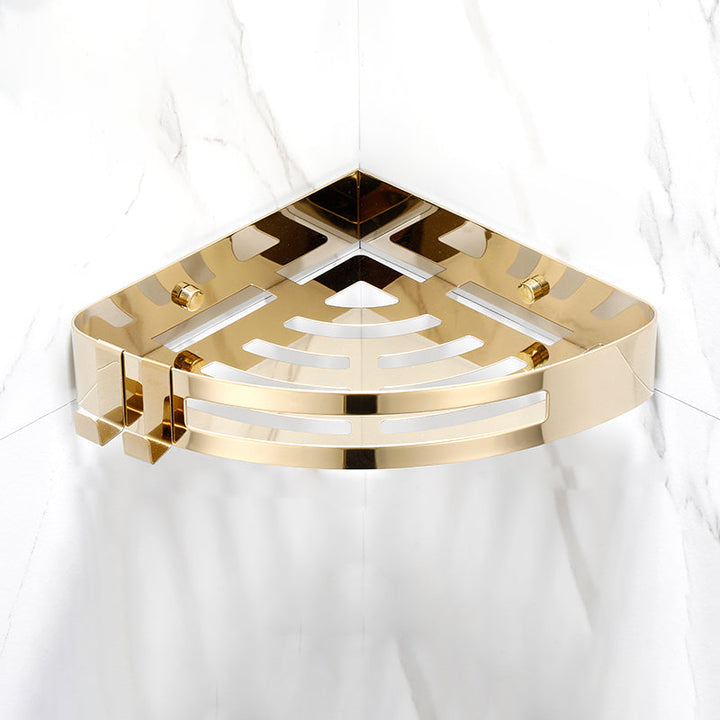 BowLift | Modern Gold/Silver 3-piece Bathroom Accessories Set, Bath Shelf
