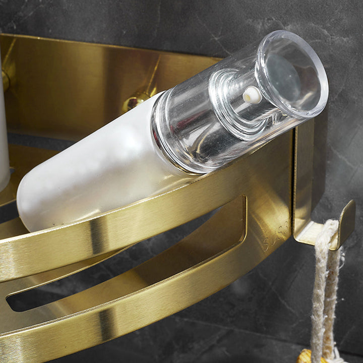 BowLift | Modern Gold/Silver 3-piece Bathroom Accessory Set, Bath Shelf