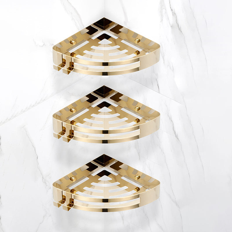 BowLift | Modern Gold/Silver 3-piece Bathroom Accessories Set, Bath Shelf