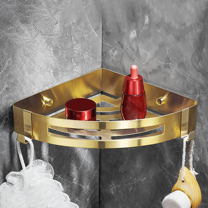 BowLift | Modern Gold/Silver 3-piece Bathroom Accessories Set, Bath Shelf
