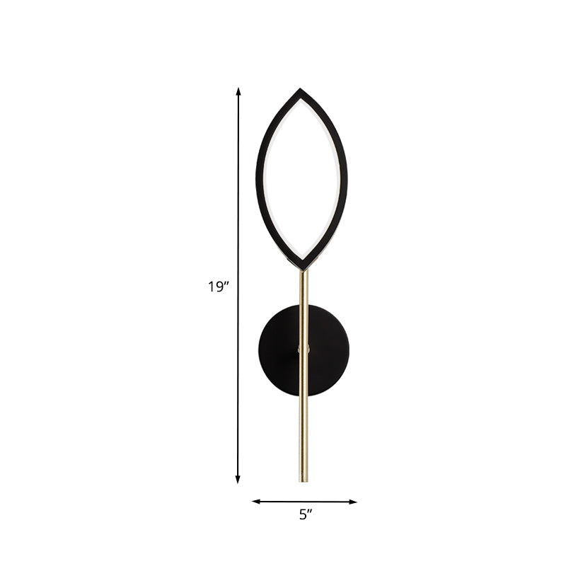 BowLift | Leaf-shaped Metallic Wall Lamp Simple Black and Gold Surface LED Wall Light for the Living Room