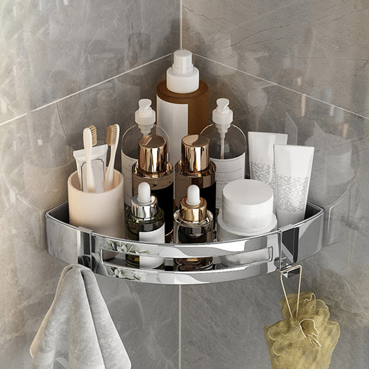 BowLift | Modern Gold/Silver 3-piece Bathroom Accessory Set, Bath Shelf