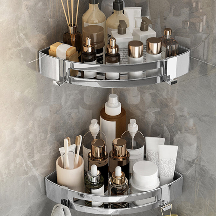 BowLift | Modern Gold/Silver 3-piece Bathroom Accessories Set, Bath Shelf