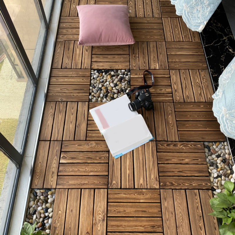 BowLift | Outdoor composite decking tiles with snap-in stripe detail kit decking tiles