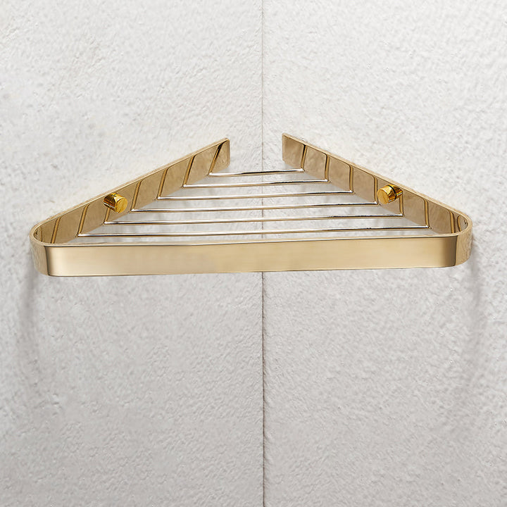 BowLift | 2-piece modern bathroom accessory set, polished chrome/gold, bathroom shelf