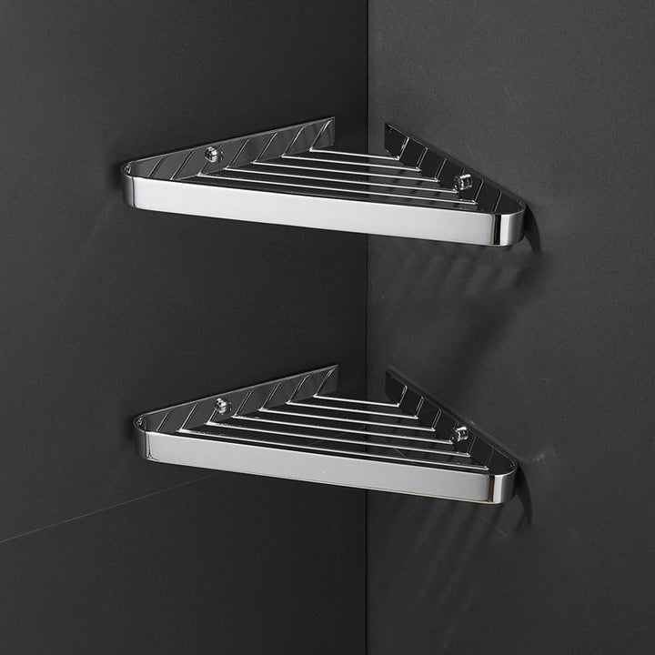BowLift | 2-piece modern bathroom accessory set, polished chrome/gold, bathroom shelf