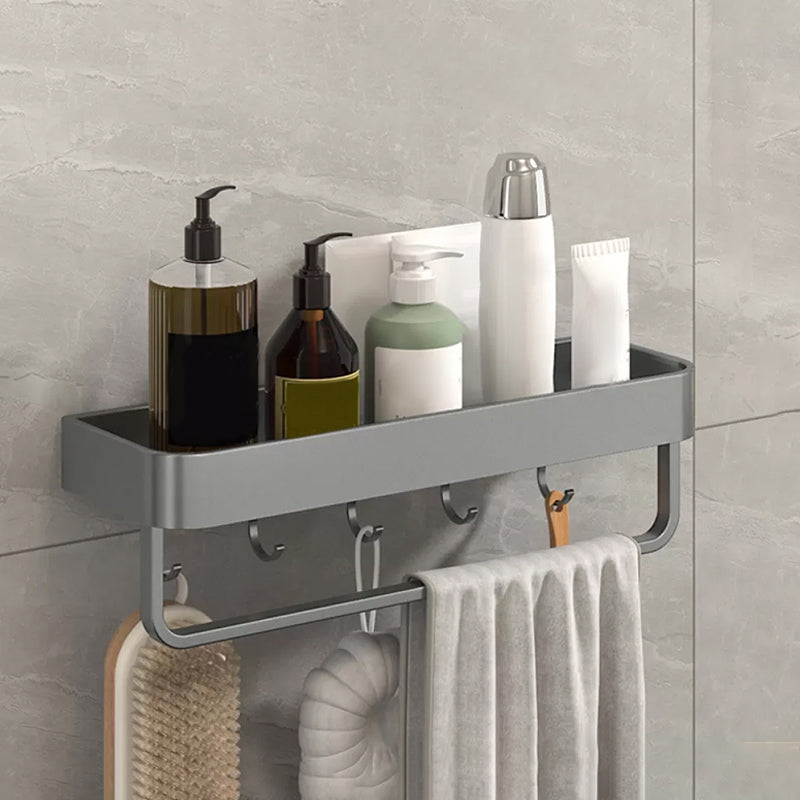 BowLift | Modern Grey 2-piece Bathroom Accessory Set, Matt Grey, Bathroom Shelf