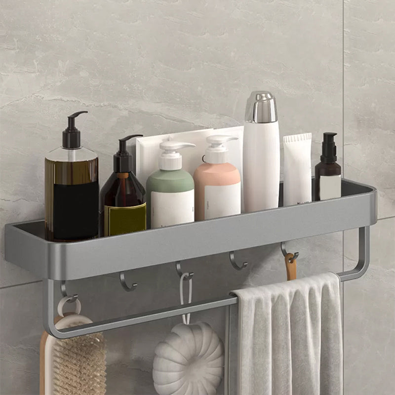BowLift | Modern Grey 2-piece Bathroom Accessory Set, Matt Grey, Bathroom Shelf