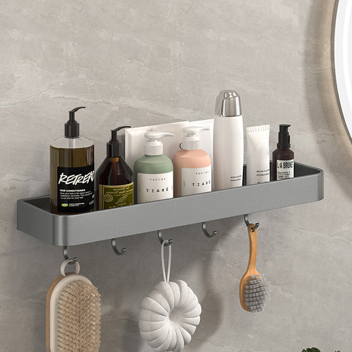 BowLift | Modern Grey 2-piece Bathroom Accessory Set, Matt Grey, Bathroom Shelf