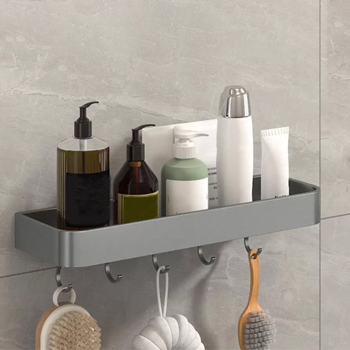 BowLift | Modern Grey 2-piece Bathroom Accessory Set, Matt Grey, Bathroom Shelf