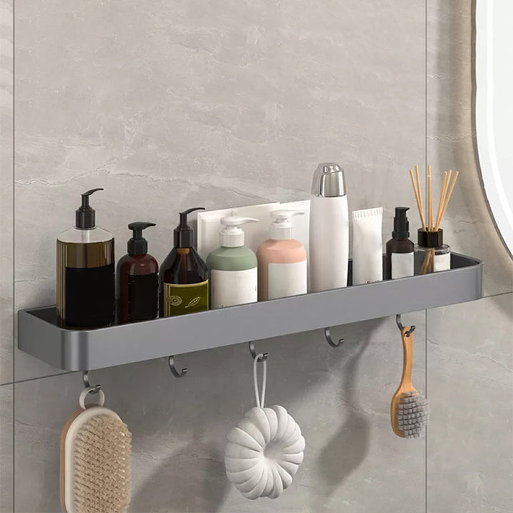 BowLift | Modern Grey 2-piece Bathroom Accessory Set, Matt Grey, Bathroom Shelf
